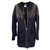 Chanel manteau en laine et laine Cuir Noir  ref.239856