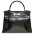 Splendid Hermès Kelly 32 returned in box leather and palladium silver metal trim Black  ref.239982