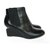 Chanel Pearl Heel Wedge Boots Black Leather  ref.240175