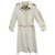 trench coat vintage das mulheres Burberry 38 Fora de branco Algodão Poliéster  ref.240244
