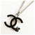CHANEL coco mark stainless steel Womens necklace silver x black  ref.240701