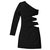 Balmain Slashed One Sleeve Dress Black Synthetic  ref.240939