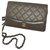 Wallet On Chain Chanel Handbags Taupe Leather  ref.241012