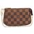 Louis Vuitton Mini Pochette accessoires Damier Ebene Brown Leather  ref.241051