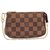 Louis Vuitton Mini Pochette Accessoires Damier Ebène Cuir Marron  ref.241051