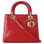 Sac Lady Dior rouge Cuir vernis  ref.241181