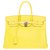 Splendida e rara borsa Hermès Birkin 35 bicolore in pelle Epsom giallo limone, interno tortora, Finiture in metallo argentato Palladie Grigio  ref.241261