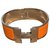 Hermès Bracelet Clic Clac H Argent Argenté Orange  ref.241468