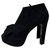 Sapatos de camurça pretos Louis Vuitton Pumps Booties Sz. 38 Suécia  ref.241512