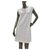 Chanel CC Logo Botões Tricotado Vestido Sz 44 Branco Algodão  ref.241514