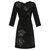 Diane Von Furstenberg DvF Zoe dress with metal embellishment Black Metallic Viscose  ref.241959