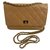 Wallet On Chain Chanel Beige Leather  ref.242241