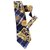 Versace Cravates Soie Noir Jaune Bleu Marine  ref.242673