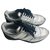 Chanel Runner Sneakers Argento Cracked Blu navy Pelle Di gomma  ref.242777