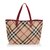 Burberry Brown Nova Check Tote Bag Multiple colors Beige Leather Plastic Pony-style calfskin  ref.243187