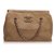 Bolso de hombro de cuero con puntada salvaje marrón de Chanel Castaño Beige Metal Becerro  ref.243200