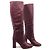 Zara Bottes en cuir bordeaux