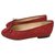 Chanel Ballerinas Red Leather  ref.243340