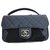 Timeless Chanel Nova pequena bolsa acolchoada Azul Couro  ref.243368