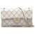 Chanel White CC Turnlock Timeless Flap in pelle di agnello Bianco Blu Blu navy Metallo  ref.243397