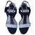 Dior Des sandales Cuir Blanc Bleu Marine  ref.243495