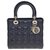 Splendid Christian Dior - Lady Dior MM handbag in navy blue leather cannage, Garniture en métal argenté, New condition  ref.243705