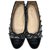 Chanel Sapatilhas de ballet Preto Tweed  ref.243710