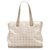 Chanel Brown New Travel Line Nylon Tote Bag White Beige Leather Pony-style calfskin Cloth  ref.243784