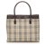 Burberry Brown House Check Canvas Tote Bag Multiple colors Beige Leather Cloth Pony-style calfskin Cloth  ref.243790