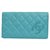 Billetera de Chanel Azul Cuero  ref.243838