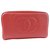 Chanel clutch Red Leather  ref.243886