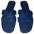 Oran Hermès Des sandales Cuir Bleu  ref.244166