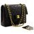 Chanel 2.55 lined Flap Square Chain Shoulder Bag Black Lambskin Leather  ref.244205