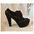 Stivaletti Marni con plateau in scamosciato nero e borchie Silver hardware - vista 3