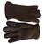LORO PIANA DEER LEATHER AND CASHMERE GLOVES Black  ref.244416