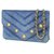 CHANEL V stitch chain Wallet stats Womens long wallet blue x gold hardware Suede  ref.244607