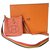 Mini sac Hermès Evelyne Cuir Orange  ref.244697