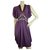 Pinko Purple Draped Empire Waist Beads Sequins Sleeveless Knee Dress sz L Polyamide  ref.245043