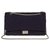 Splendid Chanel handbag 2.55 Jumbo in navy blue quilted jersey, blackened silver metal trim Cotton  ref.245164