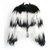 Valentino Abrigo de piel y piel de cabra mongol a rayas negras / blancas Negro  ref.245496