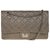 Chanel Herrliche Handtasche 2.55 Jumbo aus grauem gestepptem Leder mit Alterungseffekt, matt silberne Metallverkleidung  ref.245538