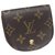 Louis Vuitton Brown Monogram Porte Monnaie Gousset Coin Pouch Cloth  ref.245630