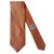 Hermès Cravate porte-bonheur Soie Orange Gris  ref.246194