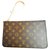 Louis Vuitton, Louis Vuitton Neverfull Pochette Monogram Canva Brown Leather  ref.246588