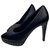 Chanel Heels Navy blue Leather  ref.246714