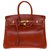 Hermès Excepcional y raro bolso Hermes Birkin 30 cm en cuero caja de ladrillo, adornos de metal chapado en oro Roja  ref.246733