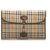 Burberry Brown Haymarket Check Clutch aus Canvas Braun Mehrfarben Beige Leder Leinwand Kalbähnliches Kalb Tuch  ref.246846