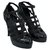 Chanel Multi strap sandals Black Patent leather  ref.247368