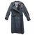 trench coat vintage das mulheres Burberry 44 Preto Algodão Poliéster  ref.247404