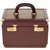 Seltener Cartier Vanity Case aus burgunderfarbenem Leder, Messingschmuck Bordeaux  ref.247411